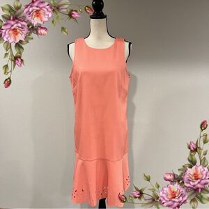 Sleeveless salmon color midi dress‎